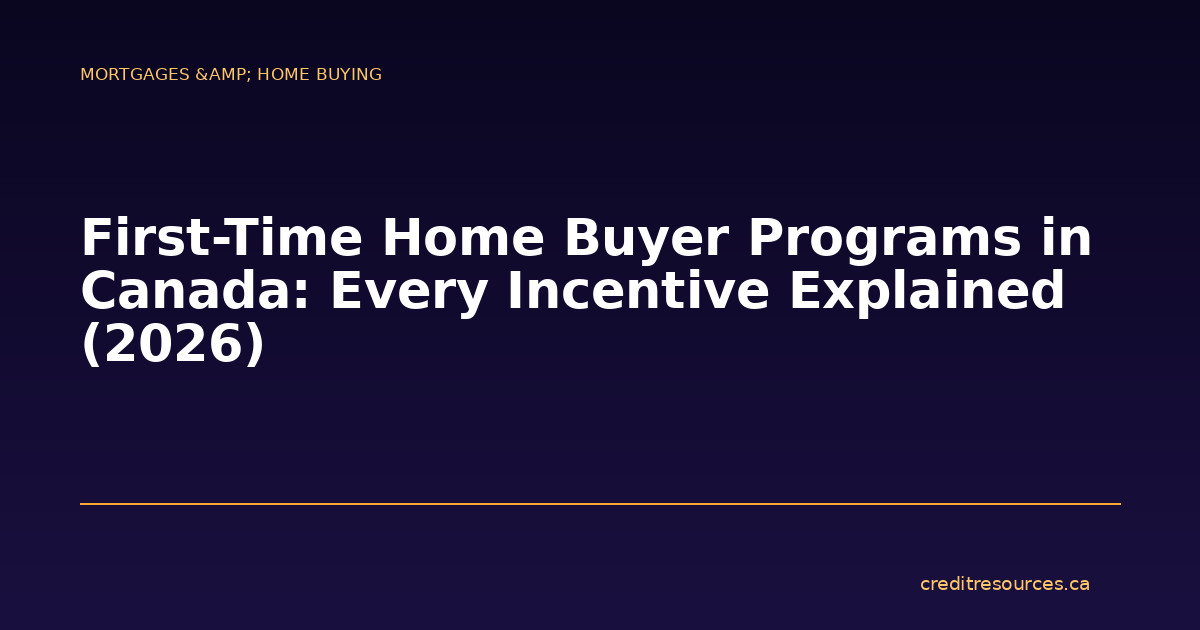 First-Time Home Buyer Programs in Canada: Every Incentive Explained (2026)