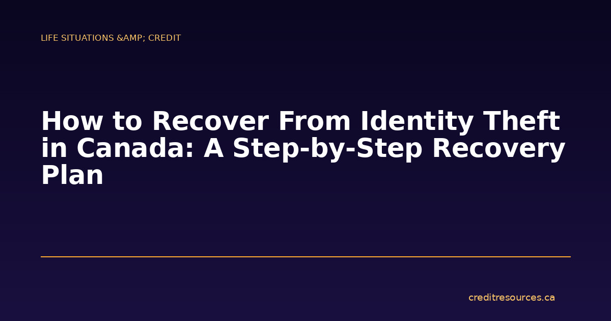 How to Recover From Identity Theft in Canada: A Step-by-Step Recovery Plan