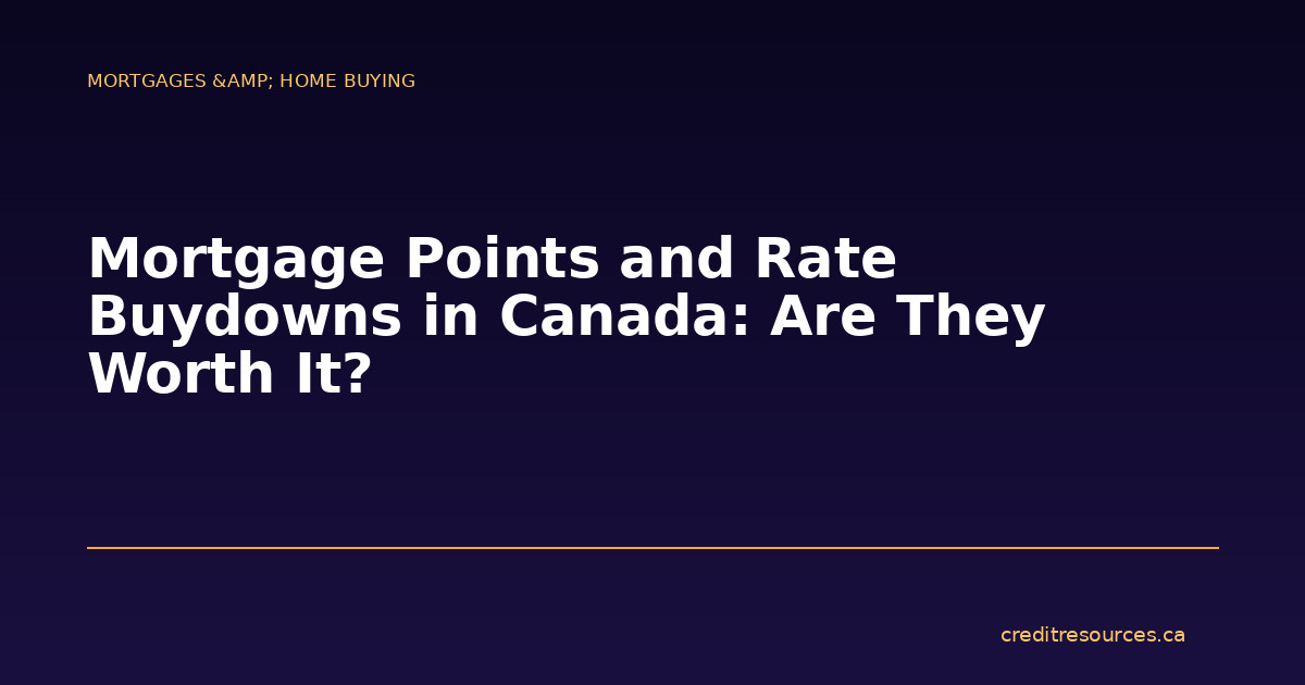 Mortgage Points and Rate Buydowns in Canada: Are They Worth It?