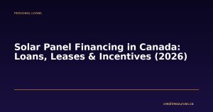 Solar Panel Financing in Canada: Loans, Leases & Incentives (2026)