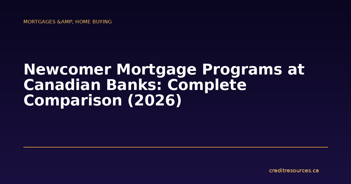 Newcomer Mortgage Programs at Canadian Banks: Complete Comparison (2026)