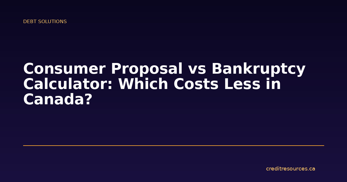 Consumer Proposal vs Bankruptcy Calculator: Which Costs Less in Canada?