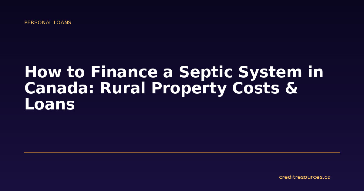 How to Finance a Septic System in Canada: Rural Property Costs & Loans