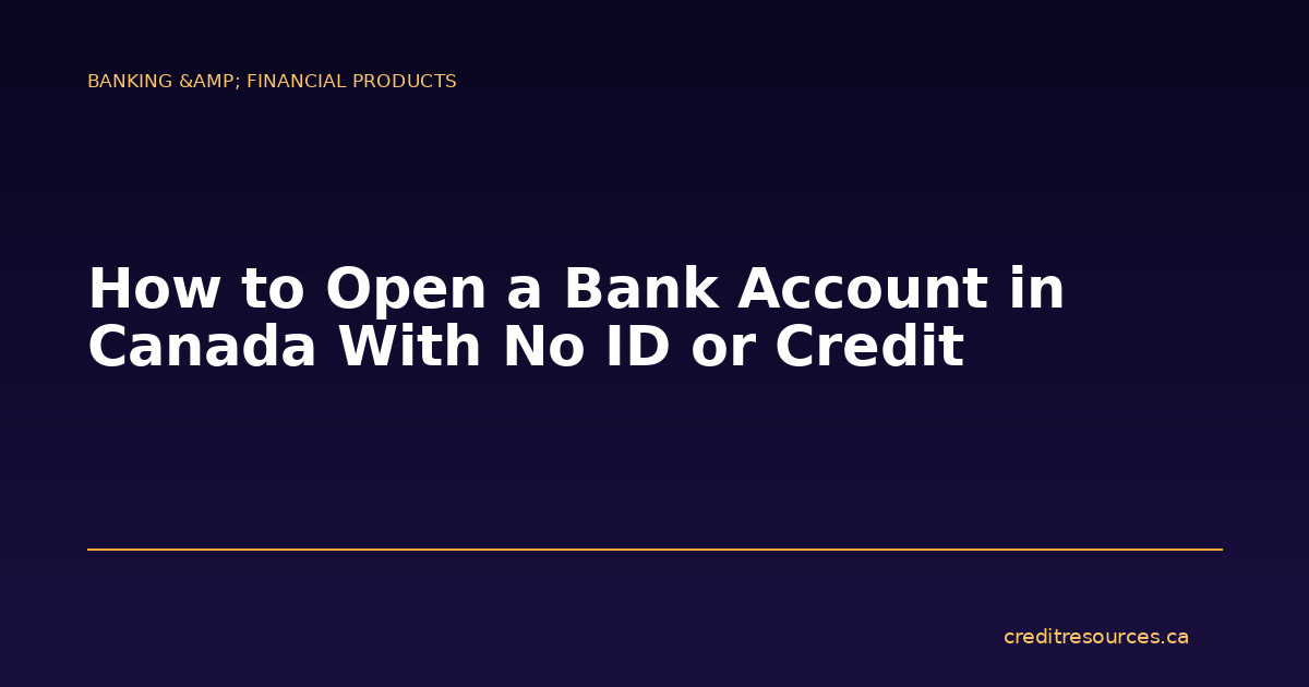 How to Open a Bank Account in Canada With No ID or Credit