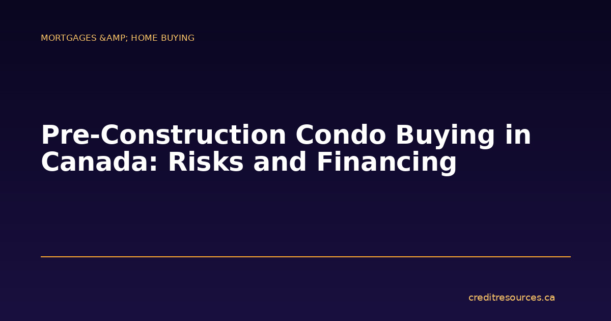Pre-Construction Condo Buying in Canada: Risks and Financing